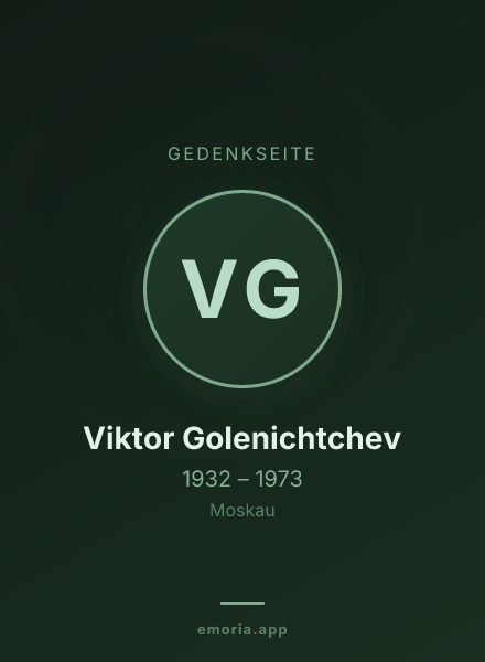 Gedenkportrait von Viktor Golenichtchev