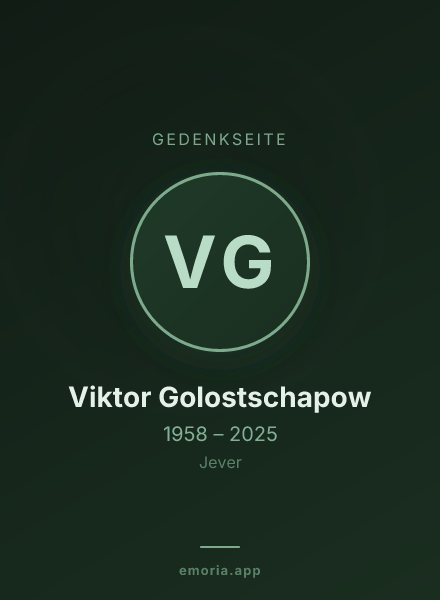 Gedenkportrait von Viktor Golostschapow
