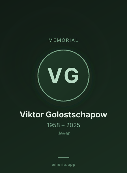 Memorial portrait of Viktor Golostschapow