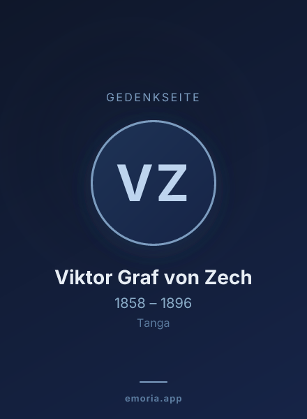 Gedenkportrait von Viktor Graf von Zech