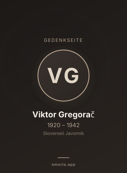 Gedenkportrait von Viktor Gregorač