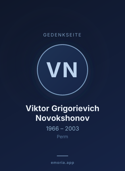 Gedenkportrait von Viktor Grigorievich Novokshonov