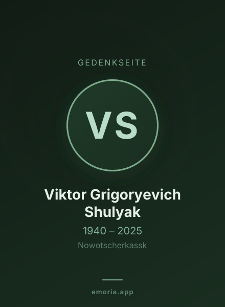 Gedenkportrait von Viktor Grigoryevich Shulyak