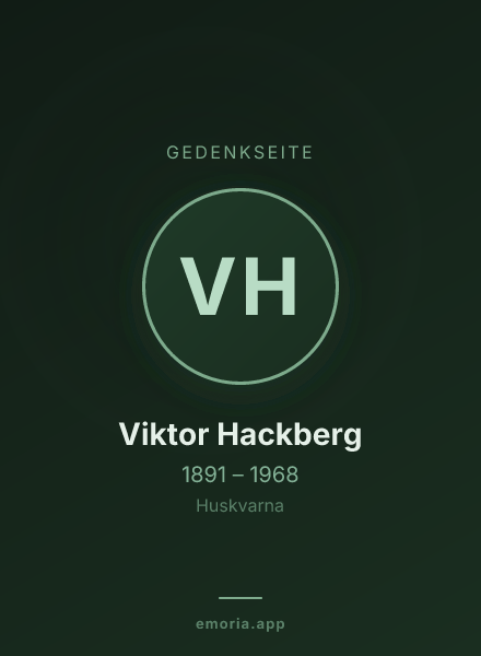 Gedenkportrait von Viktor Hackberg