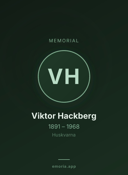 Memorial portrait of Viktor Hackberg