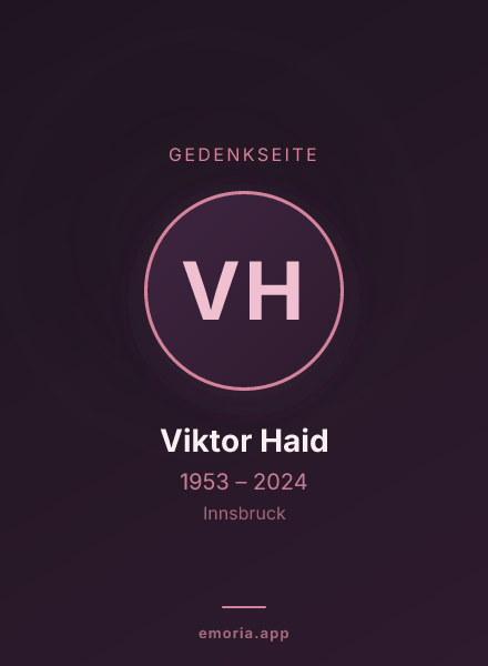 Gedenkportrait von Viktor Haid