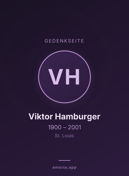 Gedenkportrait von Viktor Hamburger