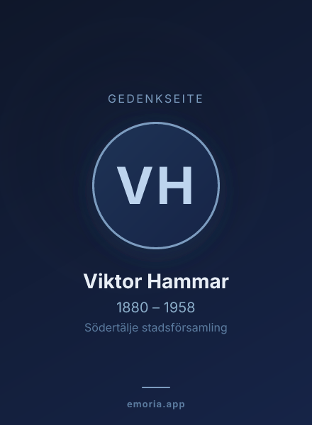 Gedenkportrait von Viktor Hammar