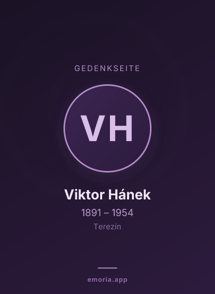 Gedenkportrait von Viktor Hánek