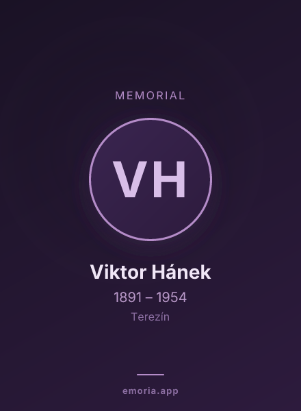 Memorial portrait of Viktor Hánek
