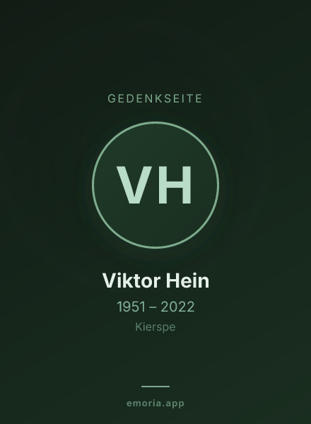 Gedenkportrait von Viktor Hein