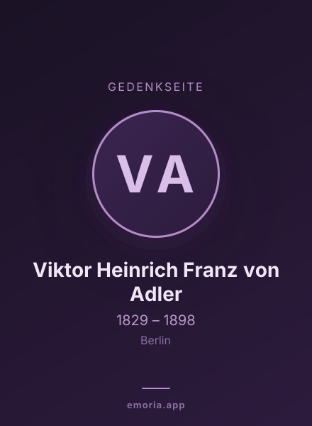 Gedenkportrait von Viktor Heinrich Franz von Adler