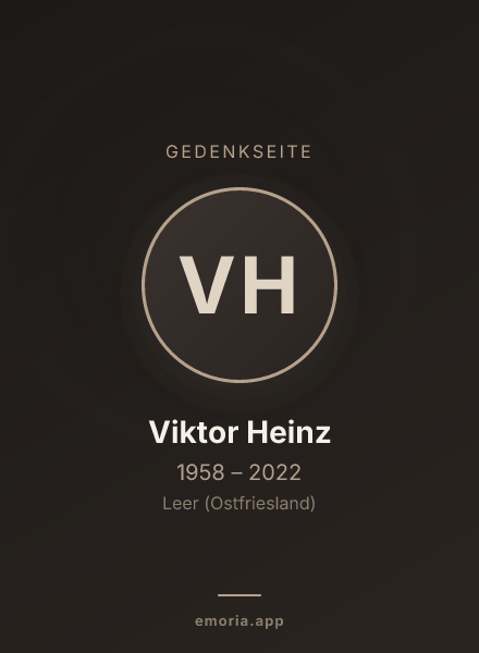 Gedenkportrait von Viktor Heinz