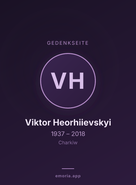 Gedenkportrait von Viktor Heorhiievskyi
