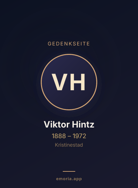 Gedenkportrait von Viktor Hintz