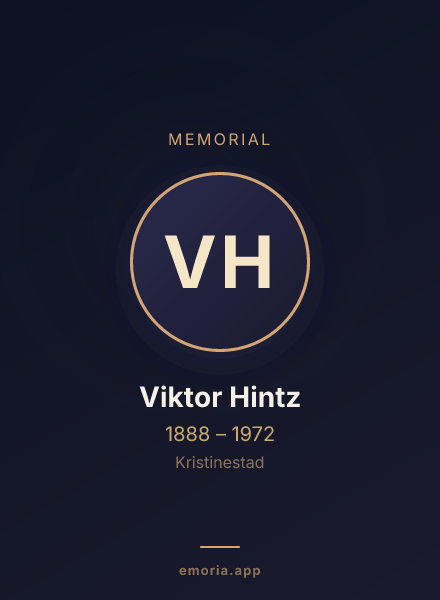 Memorial portrait of Viktor Hintz