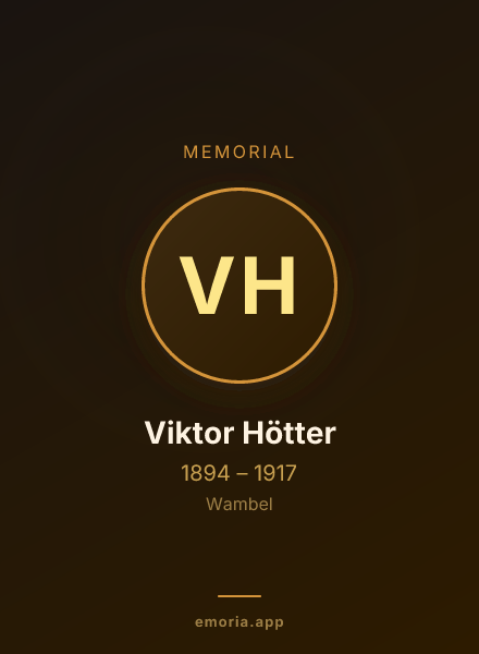 Memorial portrait of Viktor Hötter