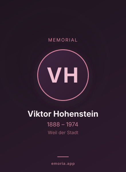 Memorial portrait of Viktor Hohenstein
