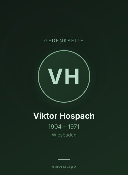 Gedenkportrait von Viktor Hospach