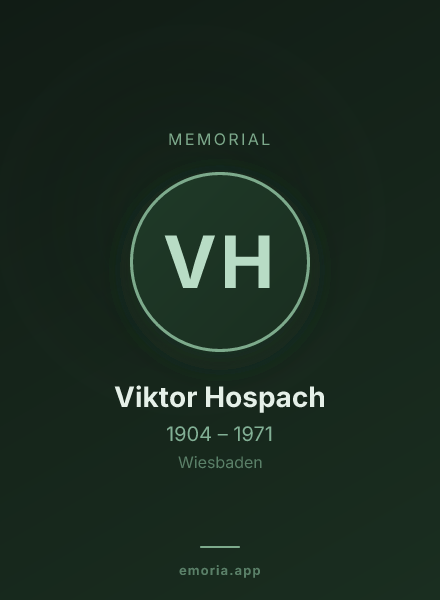Memorial portrait of Viktor Hospach