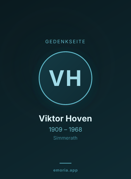 Gedenkportrait von Viktor Hoven