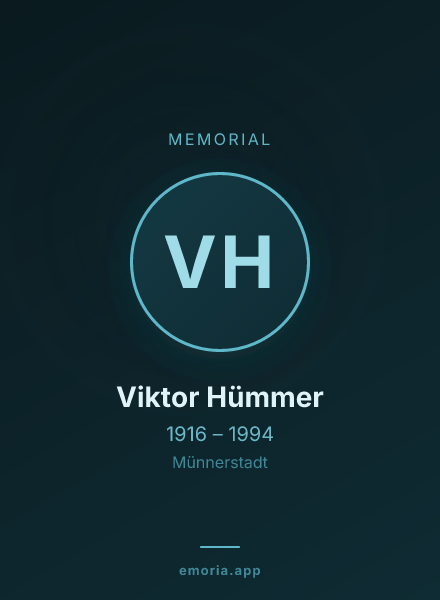 Memorial portrait of Viktor Hümmer