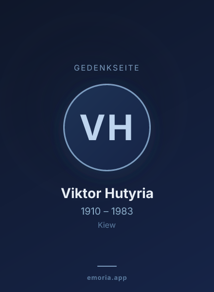 Gedenkportrait von Viktor Hutyria