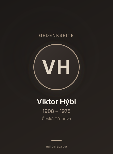 Gedenkportrait von Viktor Hýbl