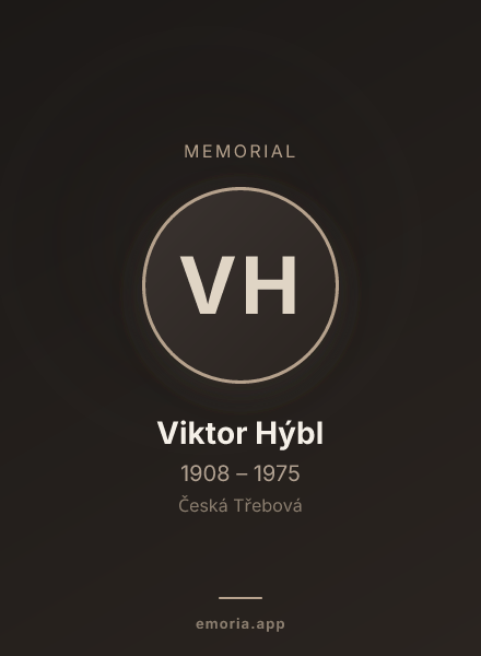 Memorial portrait of Viktor Hýbl