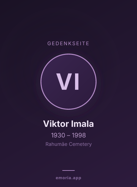 Gedenkportrait von Viktor Imala
