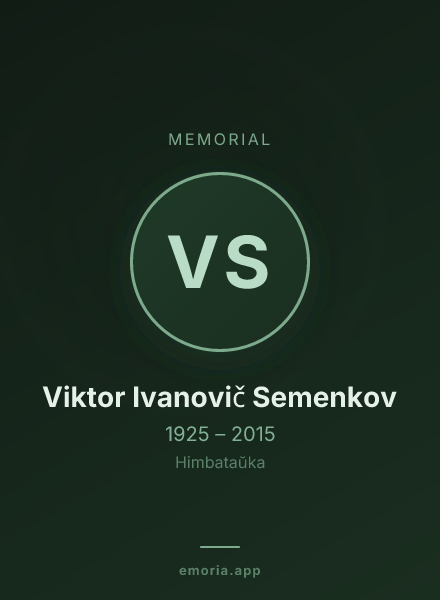 Memorial portrait of Viktor Ivanovič Semenkov