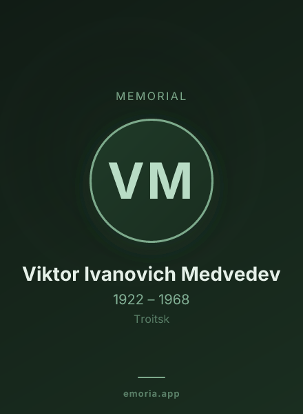 Memorial portrait of Viktor Ivanovich Medvedev