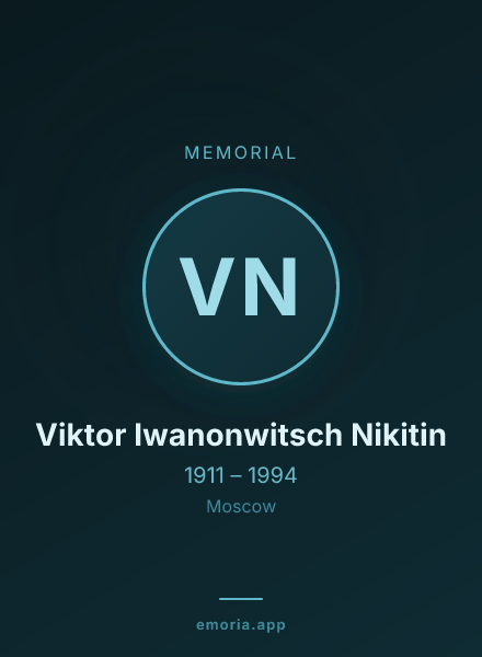 Memorial portrait of Viktor Iwanonwitsch Nikitin