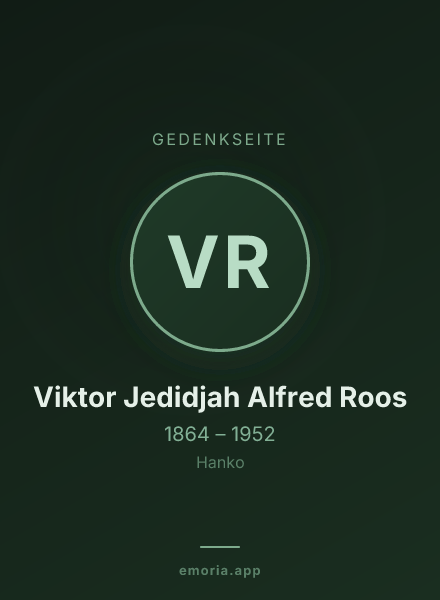 Gedenkportrait von Viktor Jedidjah Alfred Roos