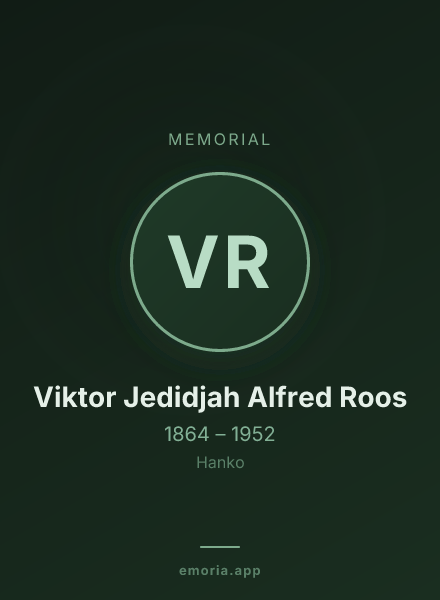 Memorial portrait of Viktor Jedidjah Alfred Roos