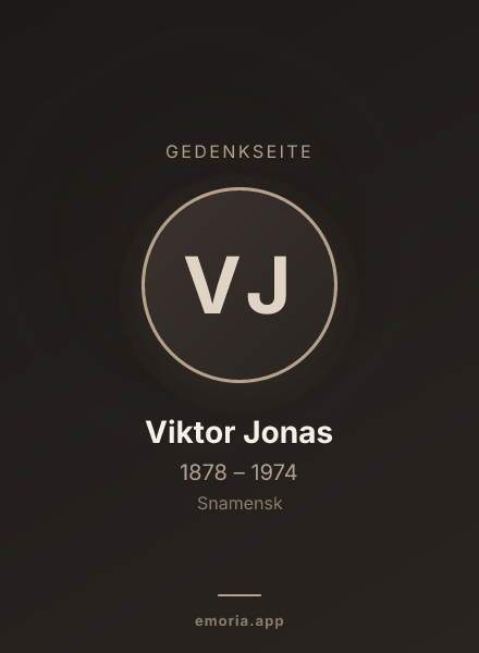 Gedenkportrait von Viktor Jonas