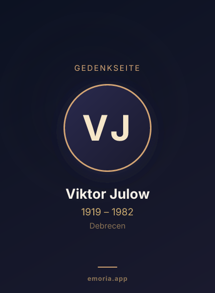 Gedenkportrait von Viktor Julow