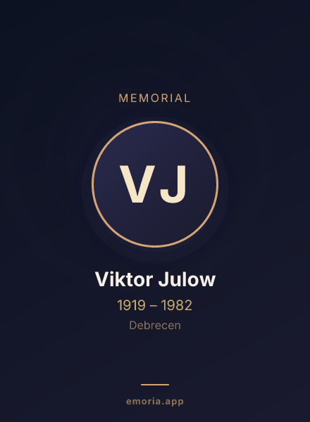 Memorial portrait of Viktor Julow
