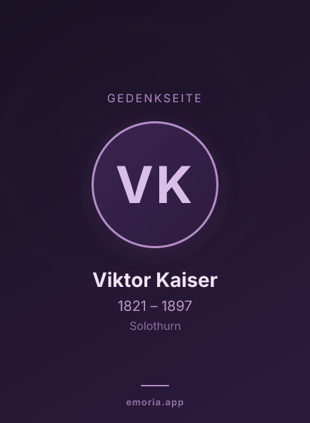 Gedenkportrait von Viktor Kaiser