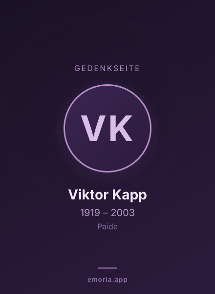 Gedenkportrait von Viktor Kapp