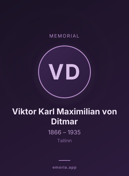 Memorial portrait of Viktor Karl Maximilian von Ditmar