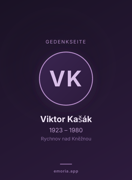 Gedenkportrait von Viktor Kašák