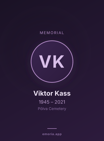 Memorial portrait of Viktor Kass