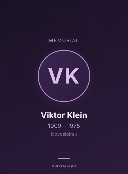 Memorial portrait of Viktor Klein