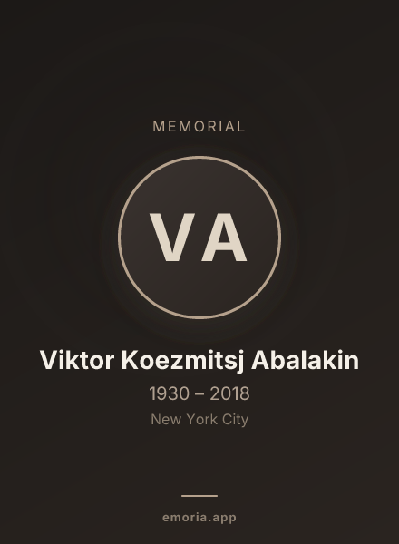Memorial portrait of Viktor Koezmitsj Abalakin