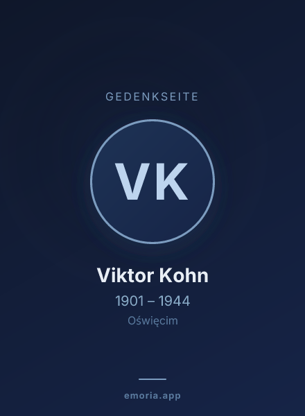 Gedenkportrait von Viktor Kohn