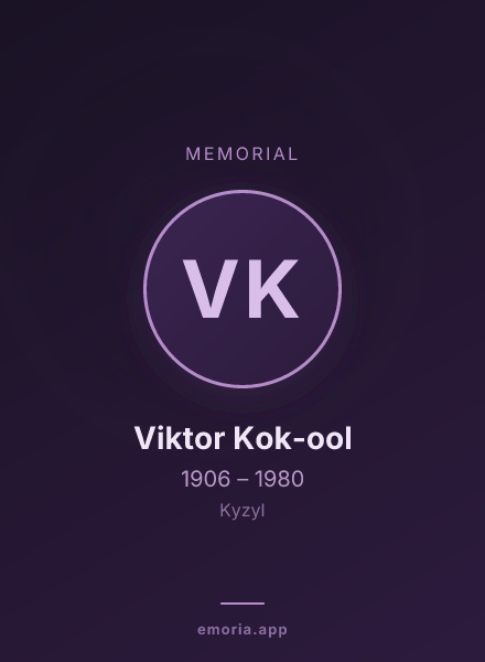 Memorial portrait of Viktor Kok-ool