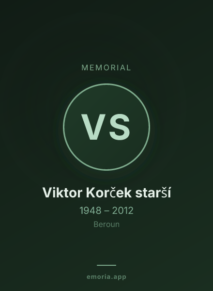 Memorial portrait of Viktor Korček starší