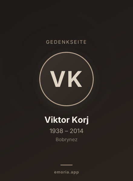 Gedenkportrait von Viktor Korj