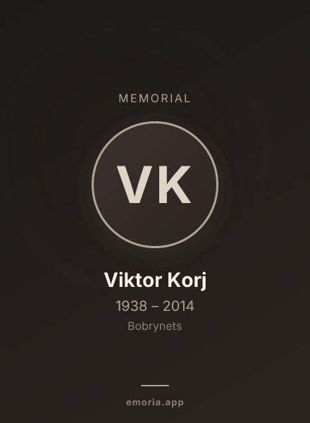 Memorial portrait of Viktor Korj